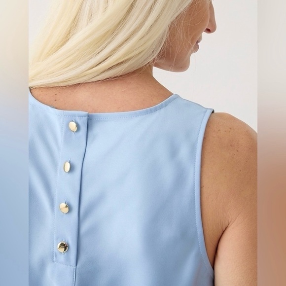 J. Crew Womens Sleeveless Shell Top In Everyday Crepe BP574 Size XL In Ivory NWT - Picture 3 of 4